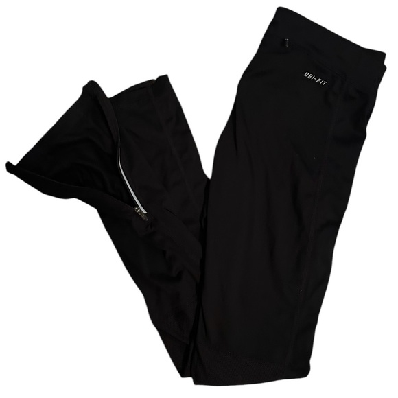 Nike Running Dri-FIT Black Reflective Leggings Women’s Small Ankle Zip - Picture 3 of 5